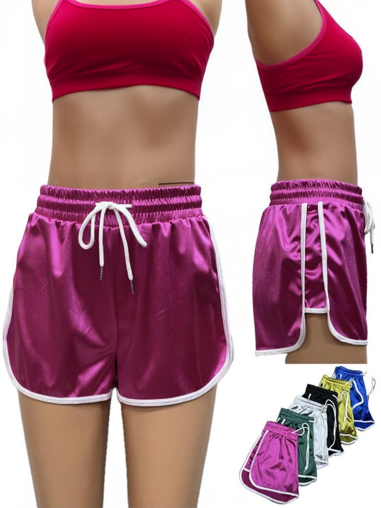 Sport shorts med metallisk look